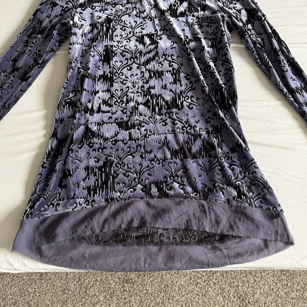 Whimsigoth Burnout Velvet Dark Romantic Grunge‎ Semi Sheer Withy Top Womens M - Picture 5 of 15